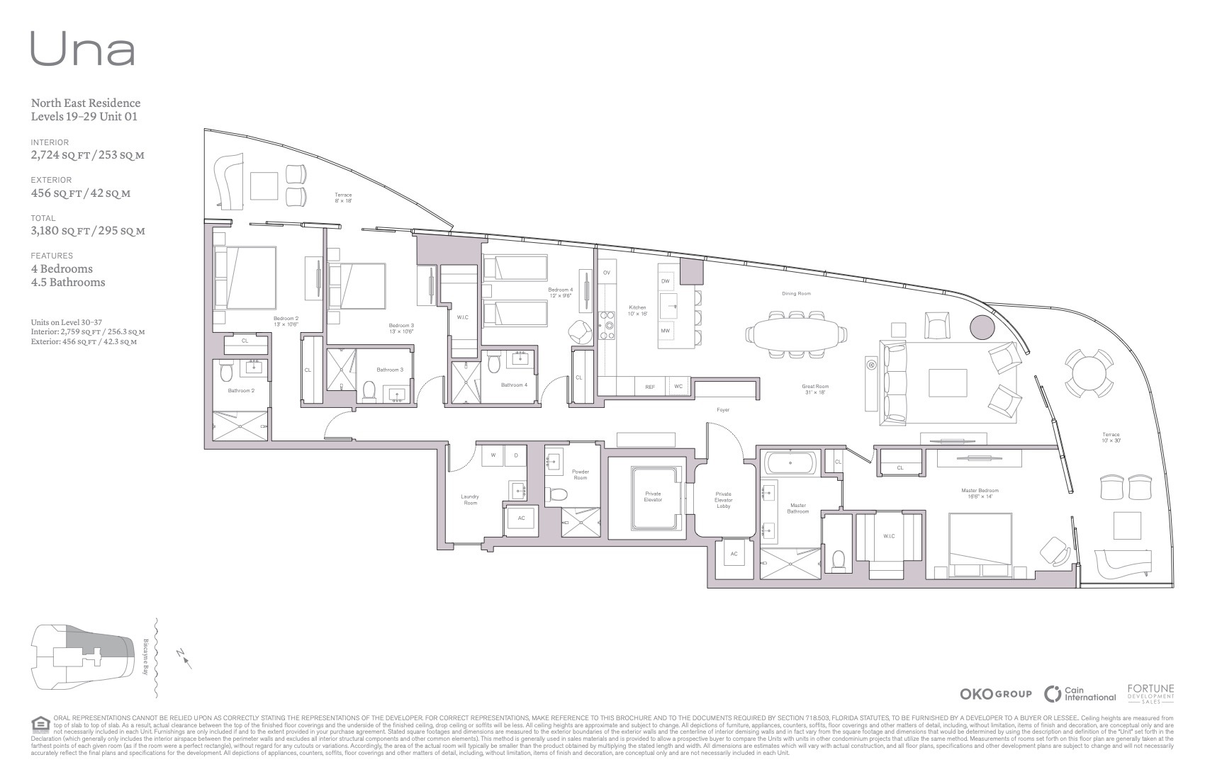 Floor Plan for Una Residences Floor Plans, NE 19-20 Unit 01